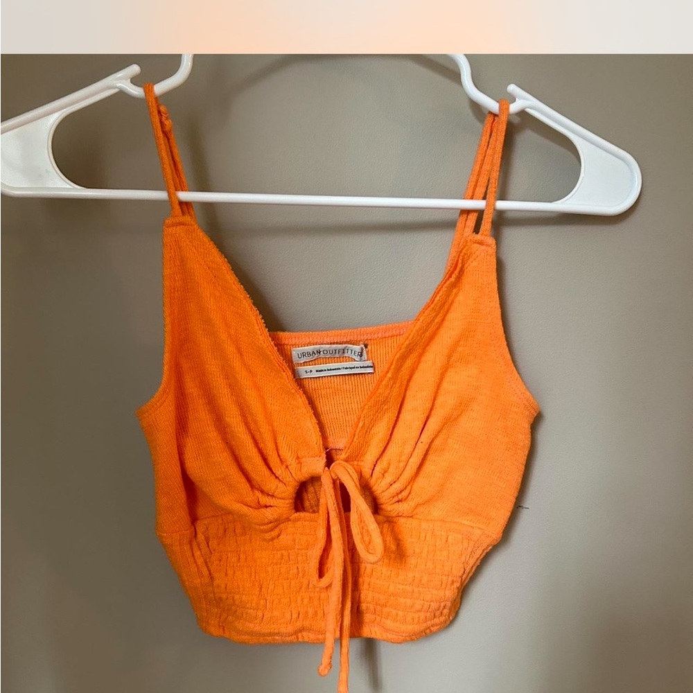 Urban outfitters Orange Women's terry cloth  crop Top size small